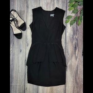 Hunter Dixon V Neck Black Silk Dress